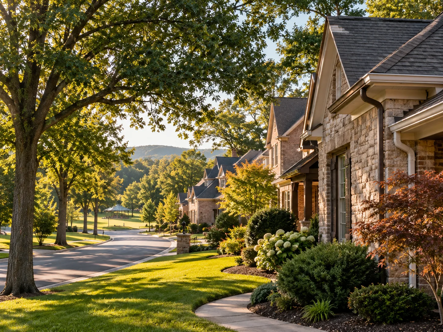 Knoxville neighborhood homes and mature tree cover