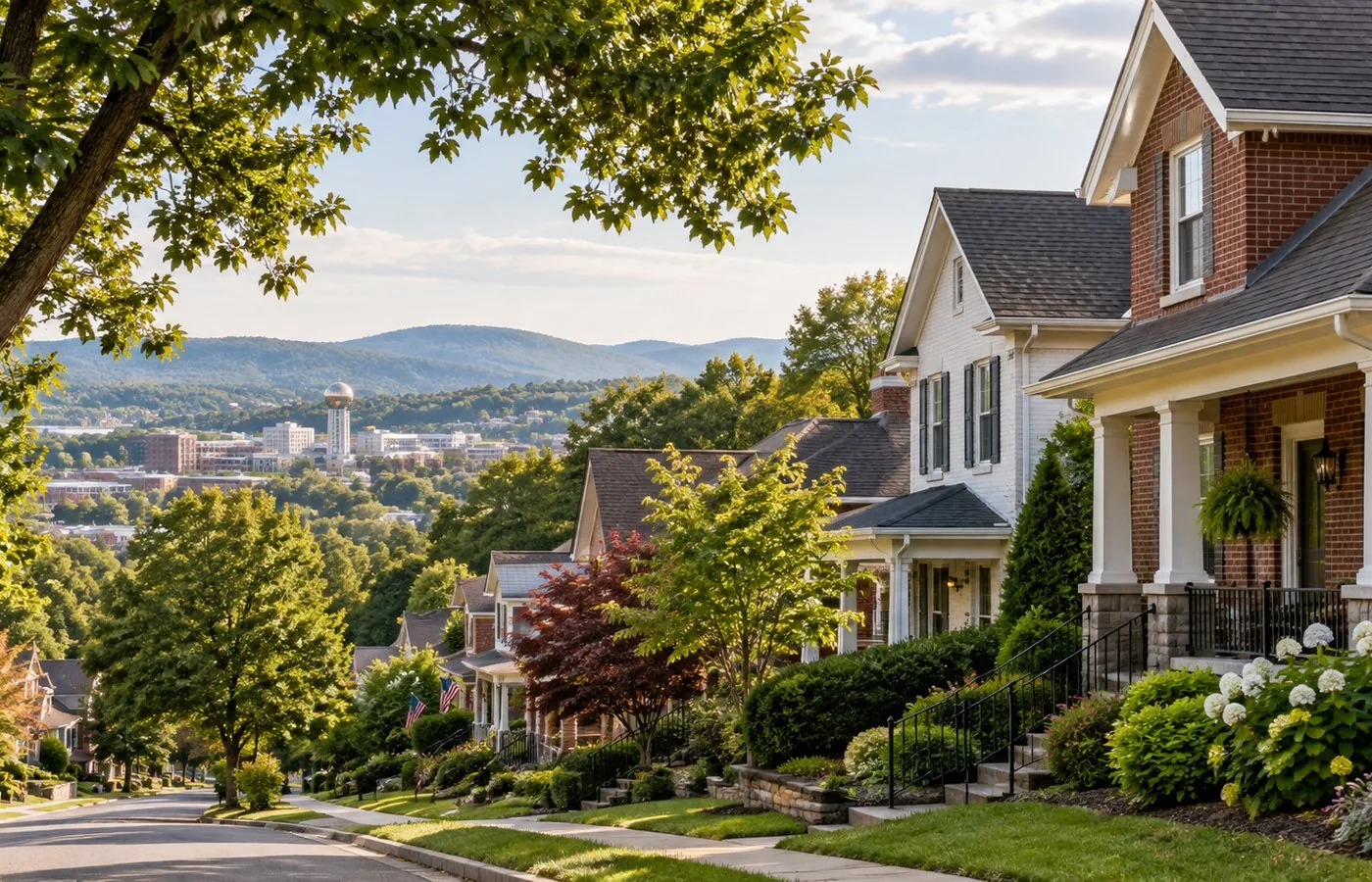 Seasonal residential roof and gutter setting in Knoxville