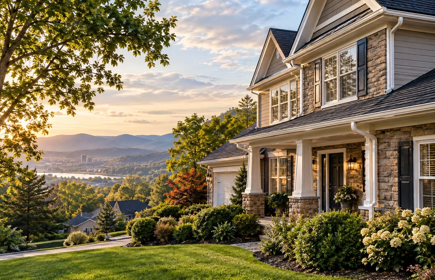 Knoxville residential rooflines and gutter service setting